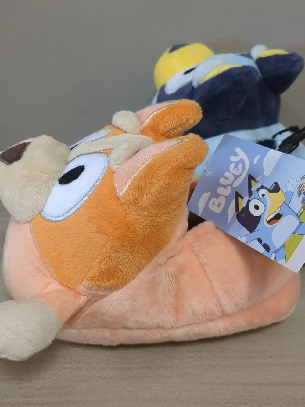 Bluey Plush Kids Slippers - Blue and Orange